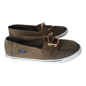 Sperry Top Sider Memory Foam Boat Shoes Green Womens 8